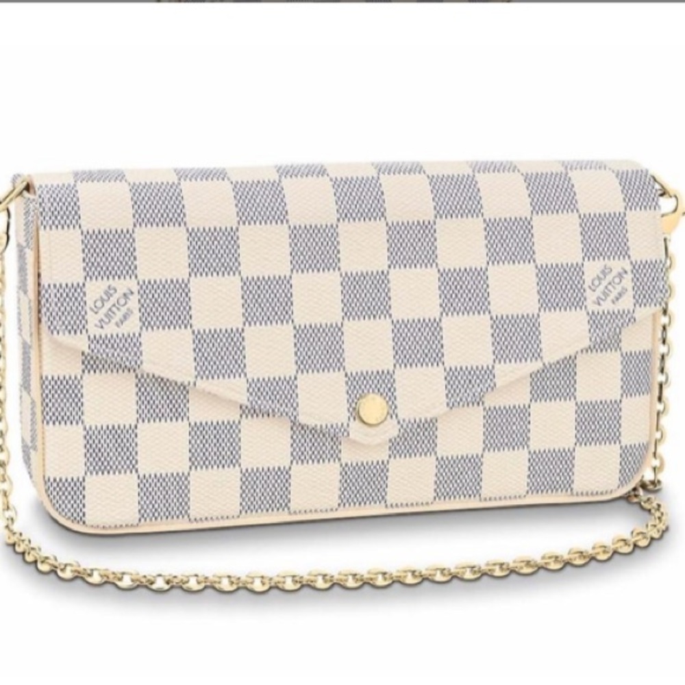 LV Felicie White Canvas Cross Body Bag